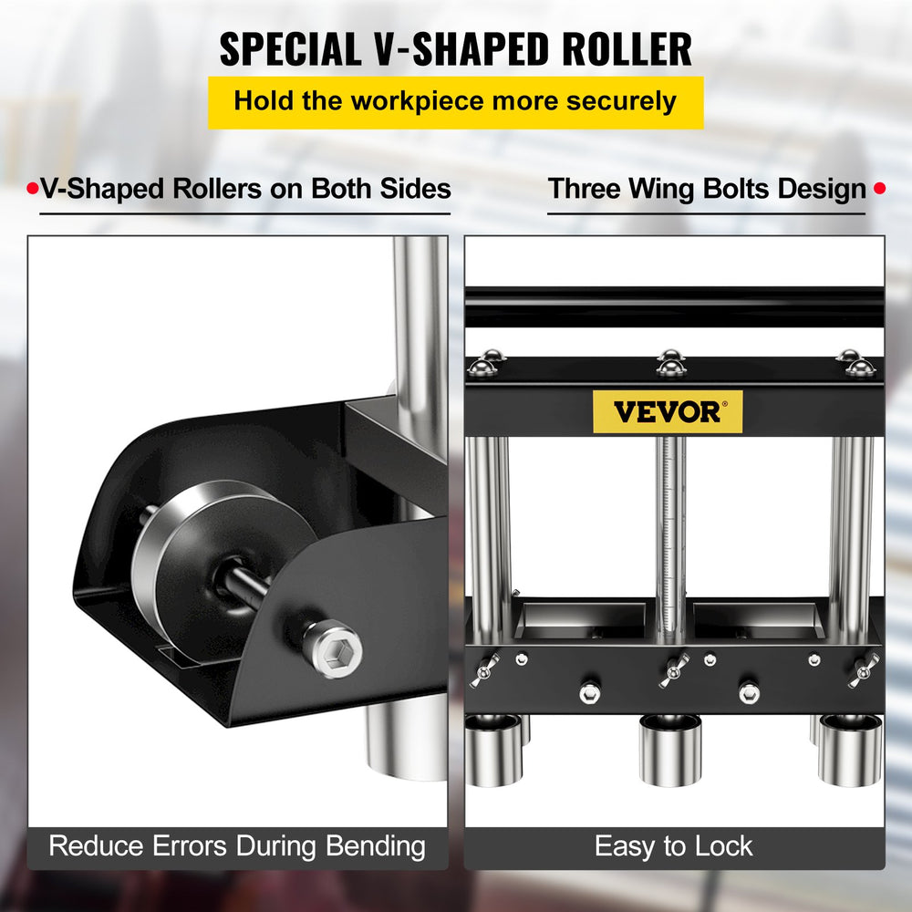 Vevor Three-Station Edge Roller 0-90° Sheet Metal Brake Adjustable 0.63"-5.7" Bends for 30-19 Gauge Steel New