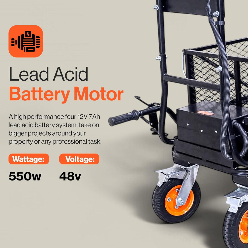 Super Handy GUO122 48V 2Ah 660 lb Working Capacity Electric Utility Power Wagon New