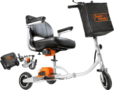 Super Handy GCAT021 Folding Mobility Scooter Plus with 3-Wheels Long Range 48V Brushless Motor and Extra Battery New Canada Only