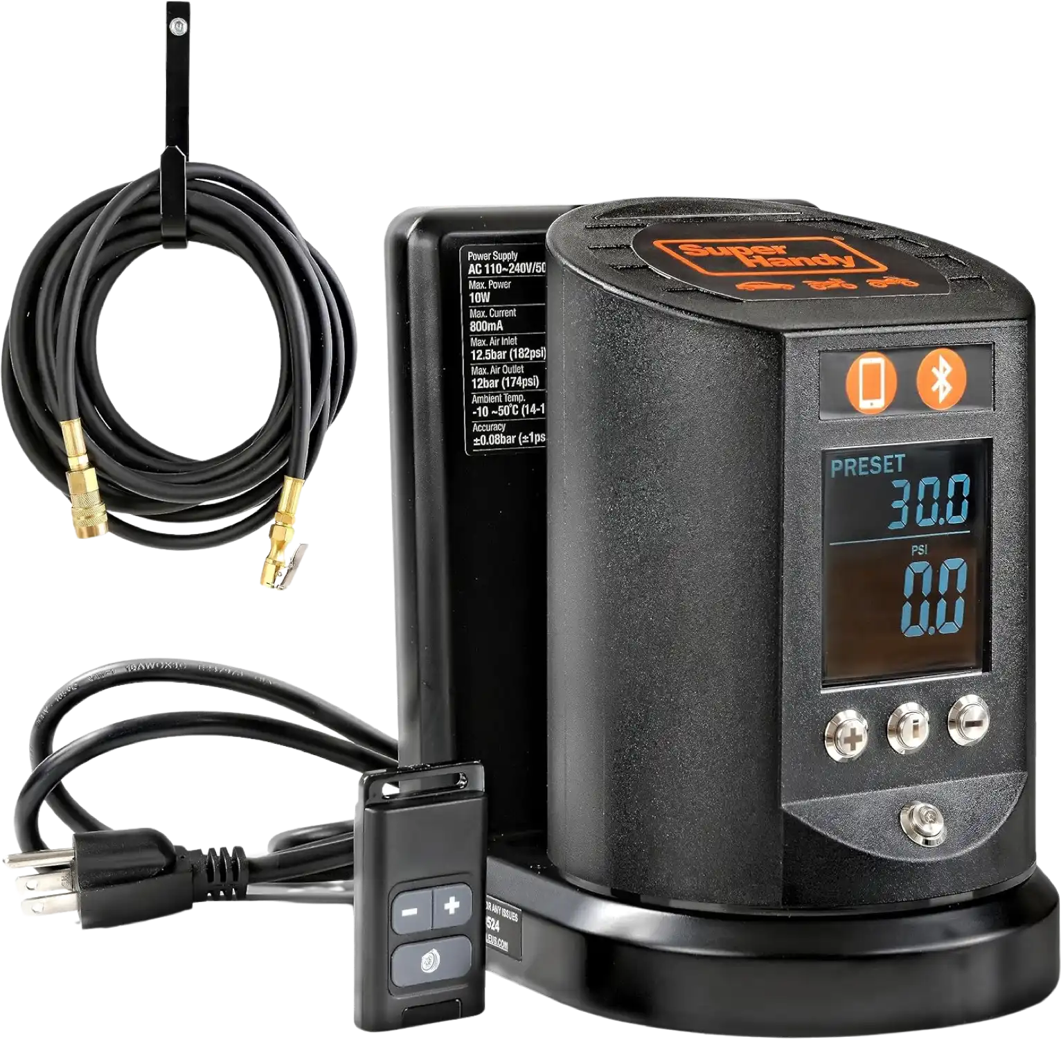 Super Handy GUT160 Automatic Tire Inflator Remote Control and Smart App New