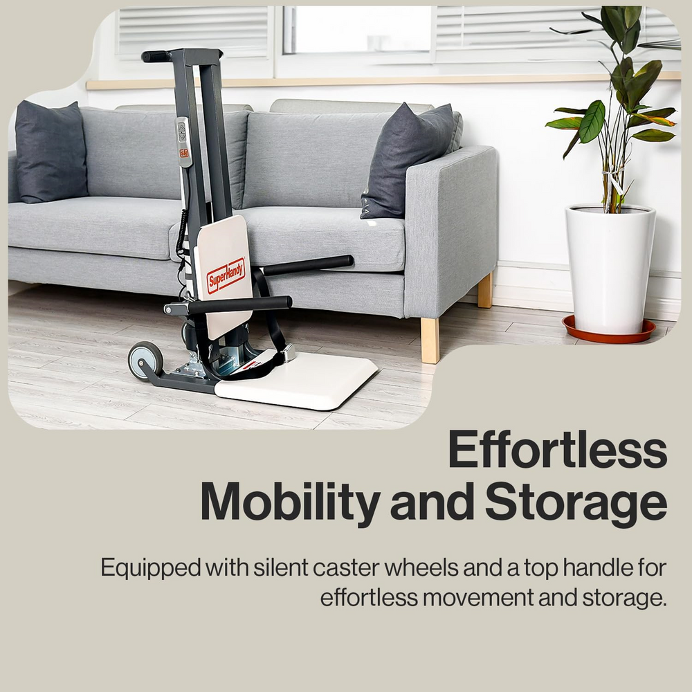 Super Handy GUT168 Electric Floor Lift 440 lbs Capacity Standing Aid Portable Foldable New