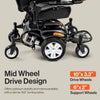 Super Handy GUT171 GoRide CRX Power Wheelchair Mid-Wheel Drive 300 lbs. Capacity 24V 320W 4 MPH 12.8 Mile Range New