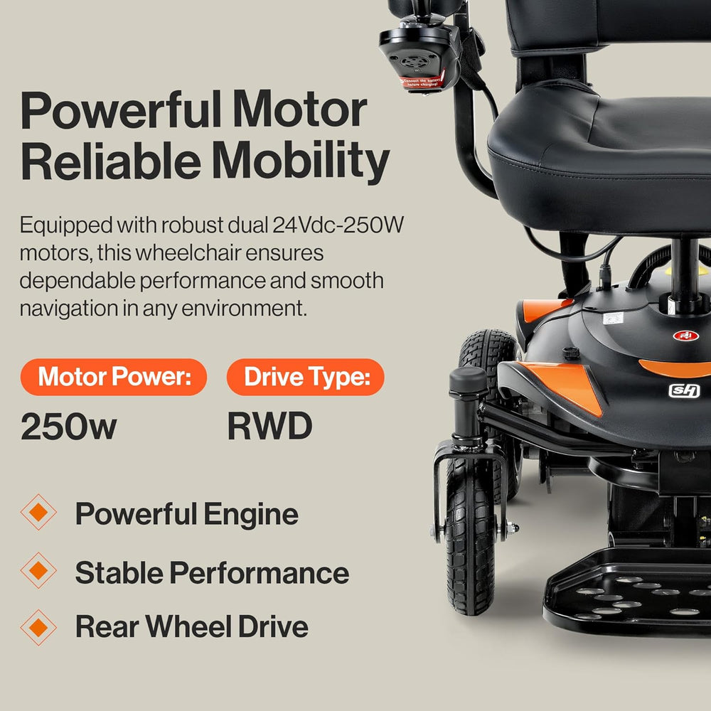 Super Handy GUT172 GoRide CRZ Power Wheelchair Rear-Wheel Drive 300 lbs. Capacity 24V 250W 4 MPH 6.7 Mile Range New