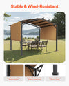 Vevor Outdoor Retractable Pergola 12' x 10' with Arched Top and Waterproof Canopy New