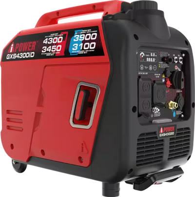 A-iPower GXS4300iD 3450W/4300W Generator Dual Fuel Gas Propane Low THD Inverter CO Alert New