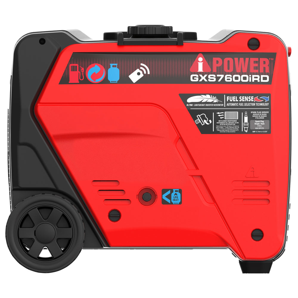 A-iPower GXS7600iRD 6100W/7600W Generator Dual Fuel Gas Propane Low THD Inverter CO Alert New