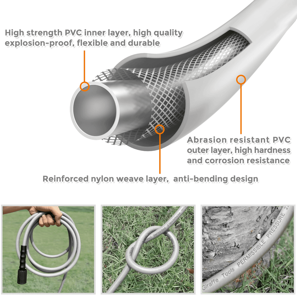 Giraffe Tools Pressure Washer Ultra-Soft Hose 100ft New
