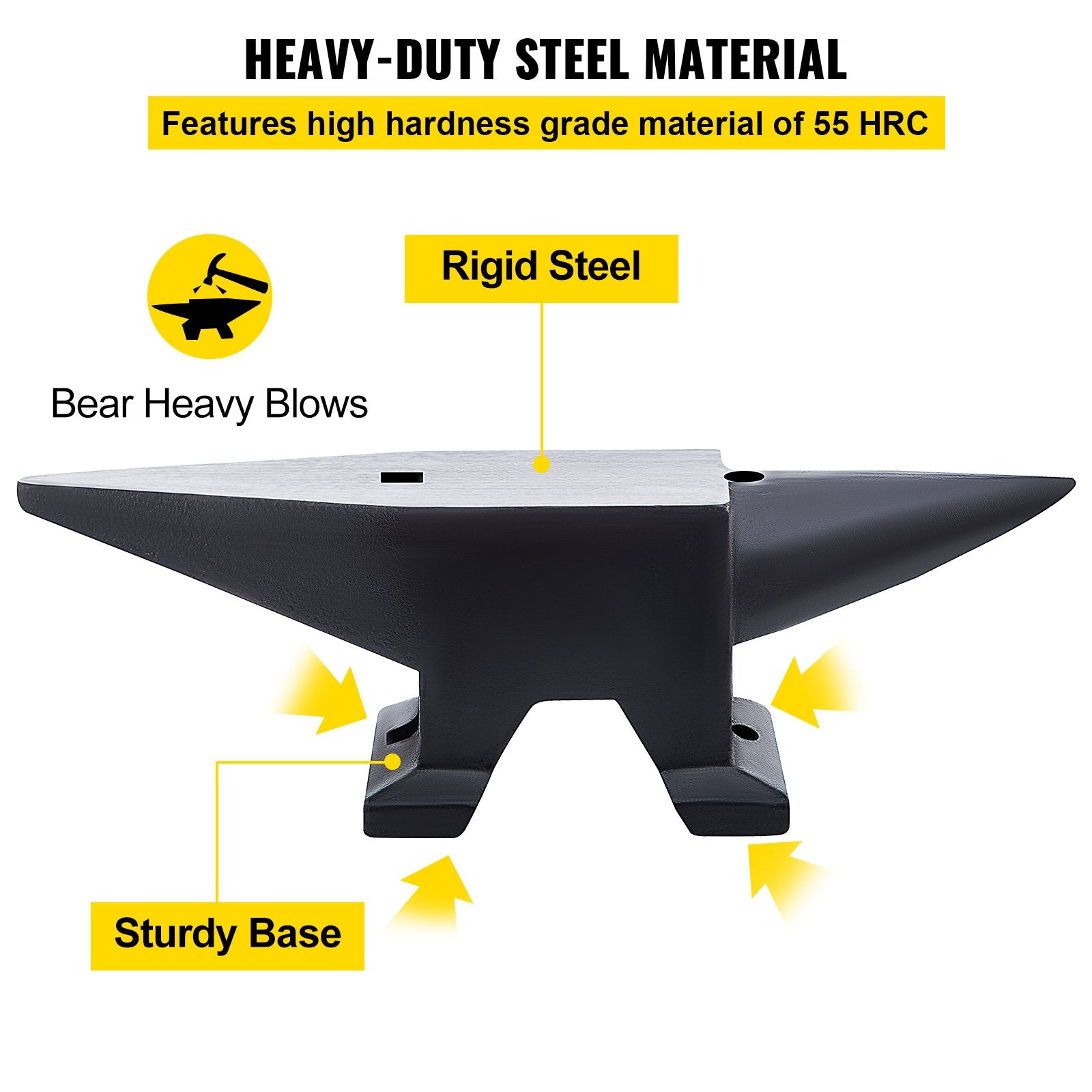 Vevor Cast Steel Anvil 110 Lbs. Single Horn Large
