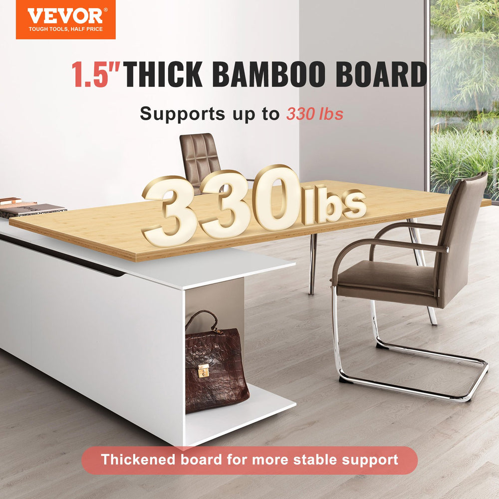 Vevor Bamboo Table Top 70.9" x 29" 330 Lbs. Capacity Solid One-Piece Rectangular Desktop New