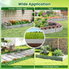 Galvanized metal landscape edging panels arranged in various garden shapes, ideal for creating neat borders and flower.