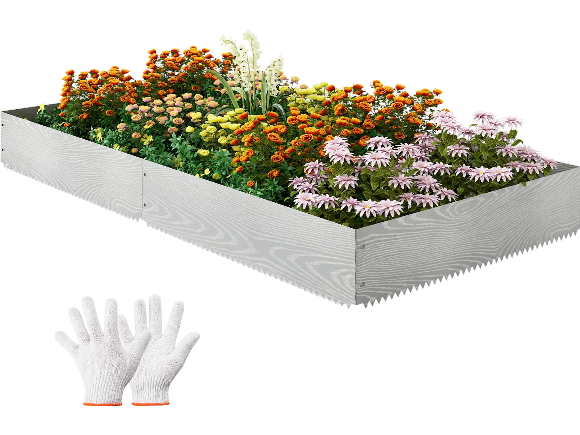 Costway 6-Pack 20' Galvanized Metal Landscape Lawn Garden Edging 345169278 New