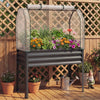Galvanized Raised Garden Bed with Legs and Greenhouse Cover for Vegetable Flower-Gray - Gallery View 1 of 10