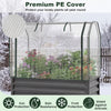 Galvanized raised garden bed with PE cover, providing sun, rain, and frost protection for elevated plant growth.