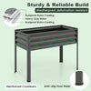 Galvanized raised garden bed with legs, featuring a greenhouse cover, reinforced crossbars, and anti-slip foot pads for.