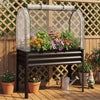 Galvanized Raised Garden Bed with Legs and Greenhouse Cover for Vegetable Flower-Black - Gallery View 1 of 10