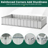 Galvanized raised garden bed with reinforced corners, featuring a weather-resistant PE grid cover for plant protection.