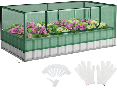 Costway Galvanized Raised Garden Bed Greenhouse Cover 38195276 New