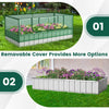 Galvanized raised garden bed with removable greenhouse cover, featuring a sturdy design for versatile plant growth.