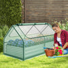 6 x 3 x 3 Feet Galvanized Raised Garden Bed with Greenhouse-Green - Gallery View 1 of 11