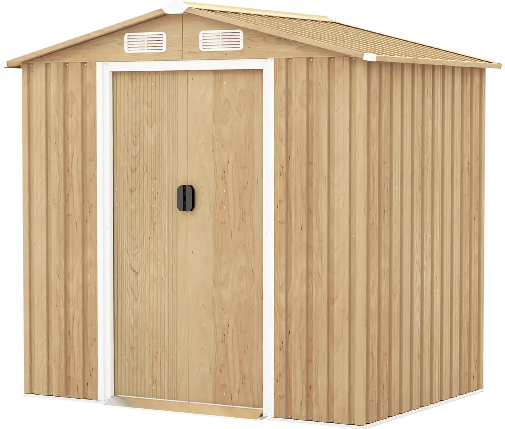 Costway Metal Storage Shed 6' x 4' with Sliding Double Lockable Doors New
