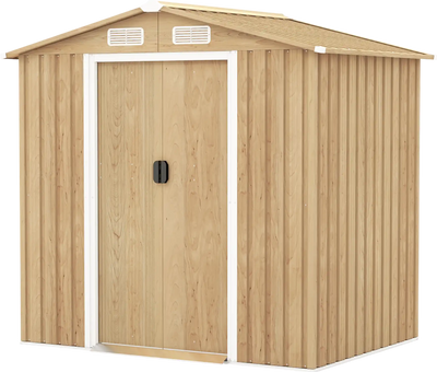 Costway Metal Storage Shed 6' x 4' with Sliding Double Lockable Doors New