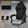 Gaming chair with adjustable height, headrest, and lumbar support, featuring premium leathaire for long gaming hours.
