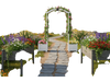 3 Pieces Garden Arbor and Raised Bed Combo Set-Create Your Dream Garden Space