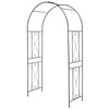 Black garden arch arbor trellis with sturdy metal frame, perfect for climbing plants and outdoor decorations.