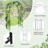 Black garden arch arbor trellis with climbing trellises, unique arch design, ideal for outdoor plant displays.