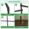7.5 feet garden arch trellis with PE coated metal structure, featuring easy assembly and strong nylon net for climbing.