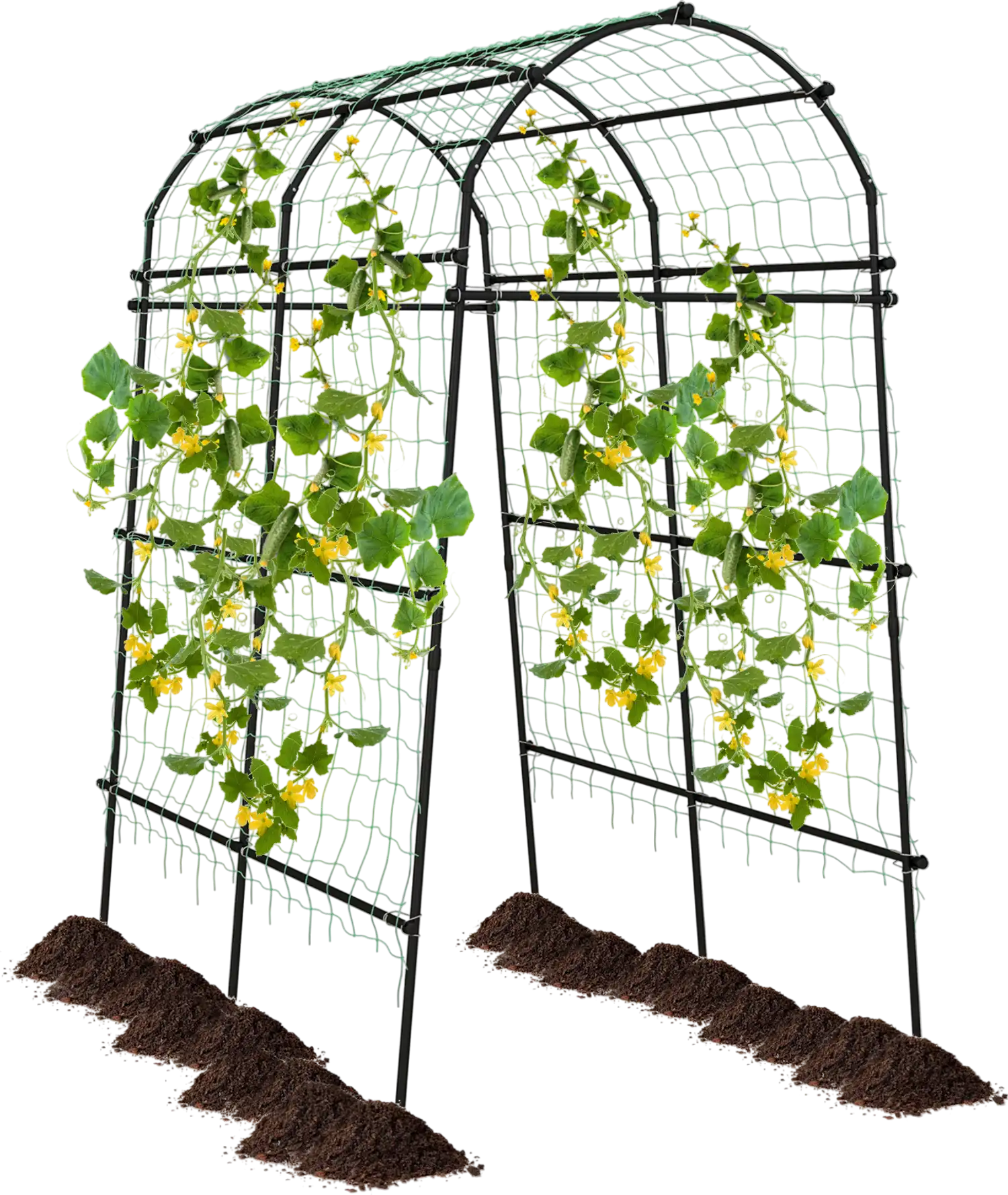 Costway 7.5' Garden Arch Trellis PE Coated Metal 52481967 New