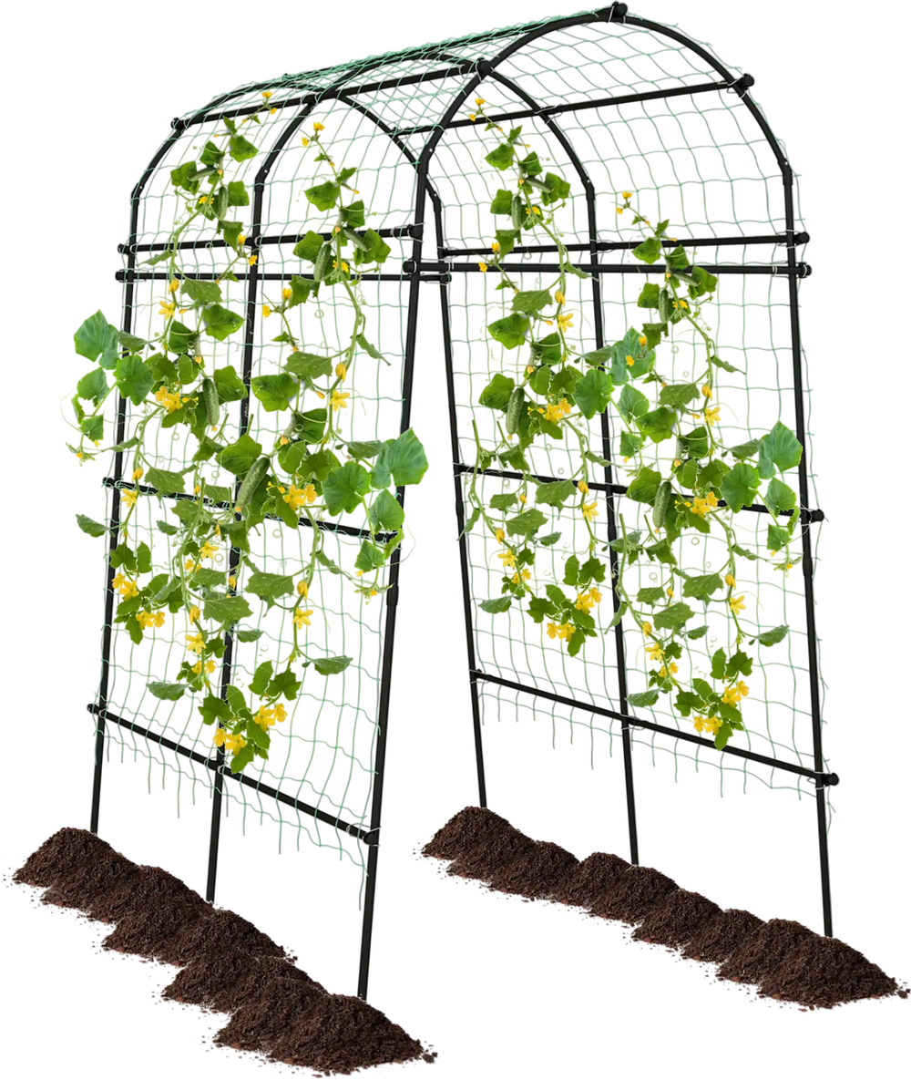 7.5 Feet Garden Arch Trellis with PE Coated Metal Structure