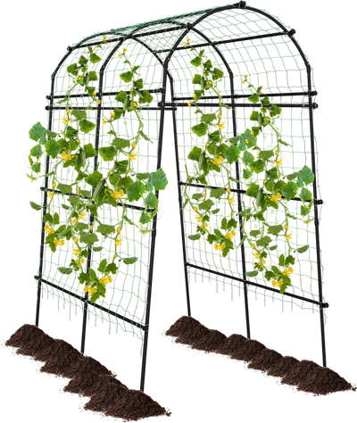 Costway 7.5' Garden Arch Trellis PE Coated Metal 52481967 New