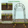 7.5 feet garden arch trellis with PE coated metal structure, featuring a rotation hole rod for easy planting and.