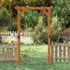 Wooden garden arch trellis for climbing plants, 7 FT tall, made of durable fir wood, ideal for outdoor decoration.