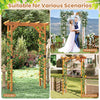 Wooden garden arch trellis for climbing plants, 7 FT, durable fir wood, ideal for weddings and outdoor decor.