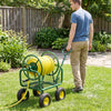 Garden Hose Reel Cart 300 Feet Large Capacity with 4 Wheels and Storage Basket-Green - Gallery View 1 of 12