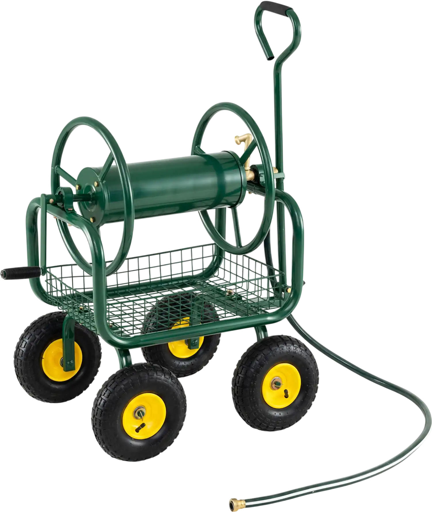 Costway Garden Hose Reel Cart 300' 4-Wheel Storage Basket 76646278 New
