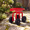 Garden Rolling Workseat with 360° Swivel Seat and Adjustable Height-Red - Gallery View 1 of 10