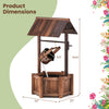Rustic wooden wishing well water fountain with pump, 44.5" tall, perfect for garden or patio decoration.