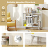 Geometric white bookcase with thickened support legs and anti-tipping kit, ideal for living room or office storage.