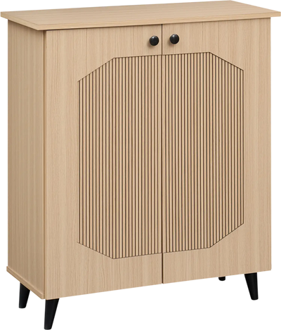 Costway Geometric 2-Door Freestanding Shoe Storage Cabinet 69125042 New