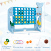 Giant 4-to-Score game set in blue with 42 rings, 3 tossing rings, and a basketball for indoor or outdoor fun.