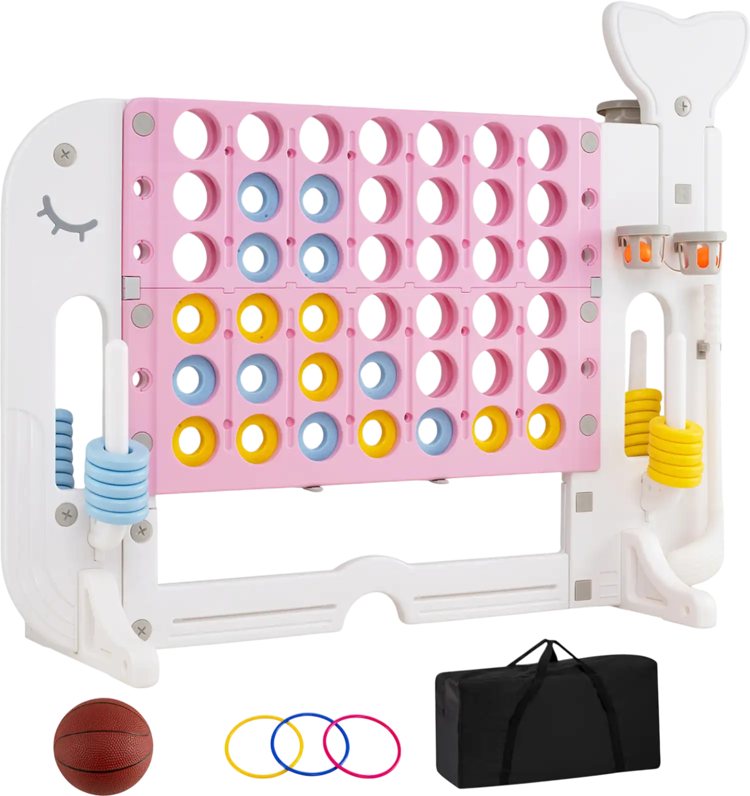 Costway Giant 4-to-Score Jumbo 4-in-a-Row Ring Toss Game Set Portable Bag 94827583 New