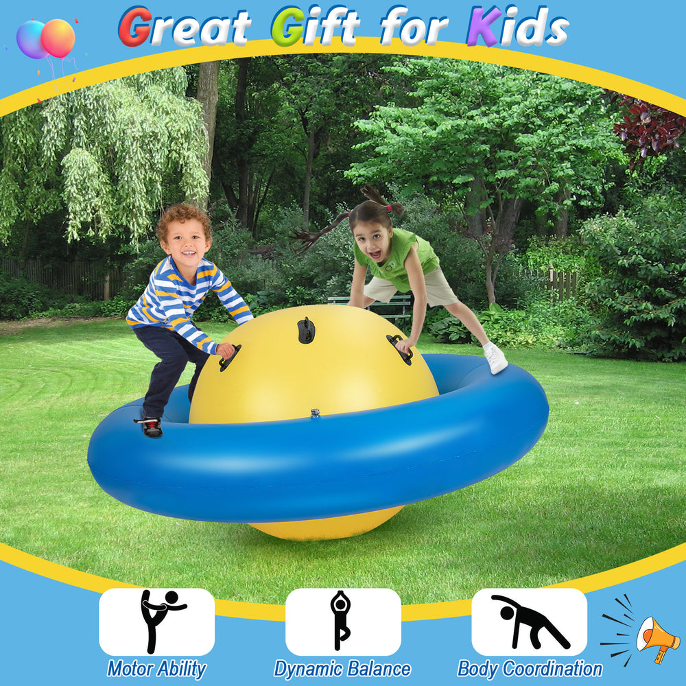7.5 Foot Giant Inflatable Dome Rocker Bouncer with 6 Built-in Handles for Kids-Blue - Gallery View 1 of 10