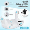 Giant inflatable swan pool float with 4 cup holders, 0.5 mm PVC, 63" x 43", perfect for sunbathing and water fun.