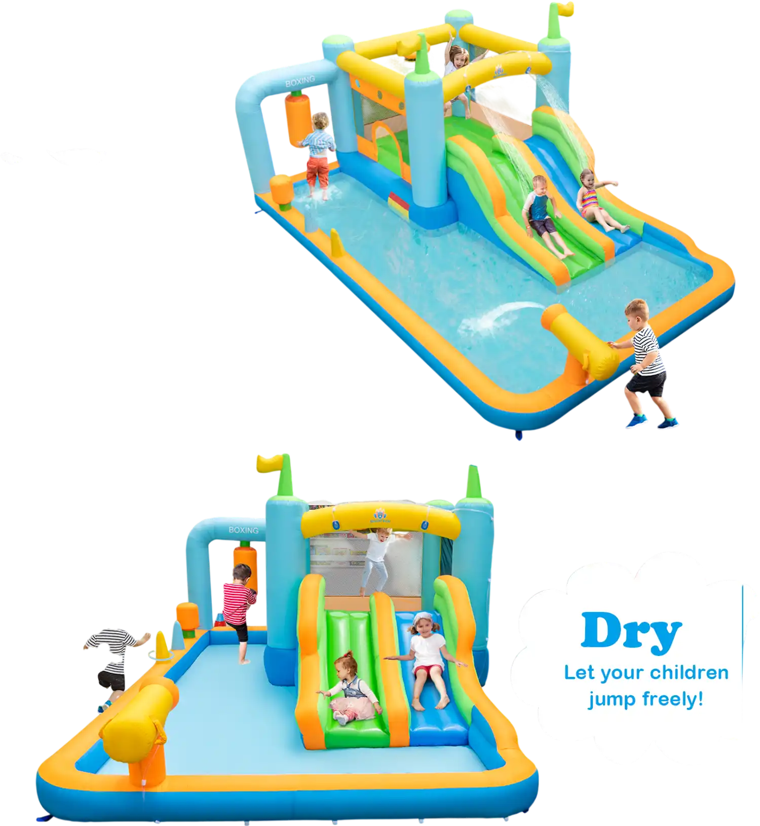 Costway Giant Inflatable Water Slide Kids 3-10 w/ 680W Blower 76589314 New