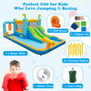 Giant inflatable water slide for kids aged 3-10, featuring dual slides, splash pool, and safety mesh walls for outdoor.