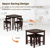 Costway Bar Table Set 5 Piece Counter-Height Dining Table and 4 Stools New