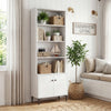 Giantex Bookshelf with Doors and 2 Anti-Tipping Kits for Home Office-White - Gallery View 1 of 10